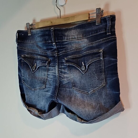 Brody Blue Jean Shorts with Vintage Wash and Rolled Cuffs - Picture 4 of 11